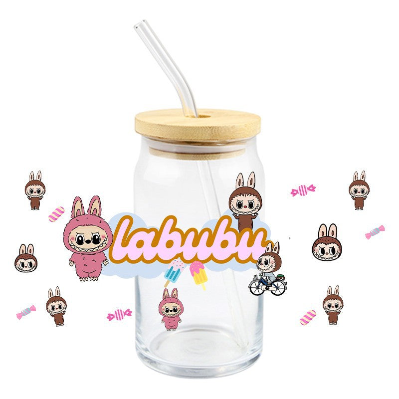 Wholesale 5pcs Colorful cute cartoon 16oz Cup UV DTF Wraps
