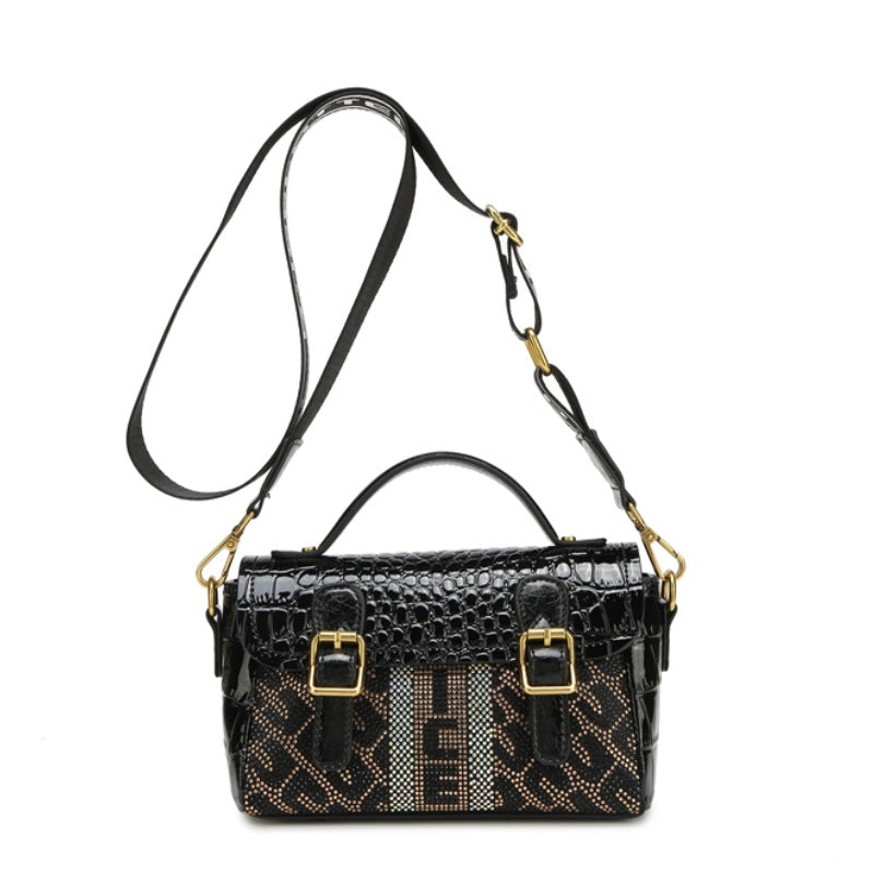 Wholesale High-end Diamond Studded Crossbody Fashionable Crocodile Pattern Shoulder Bags