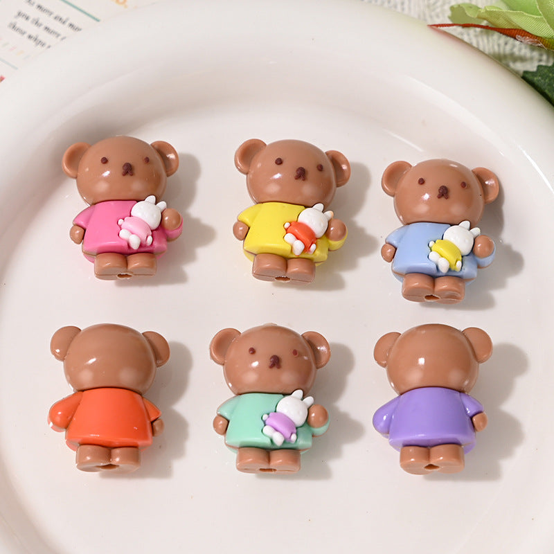 Wholesale 10pcs Cute colored cartoon 3D Focal Beads