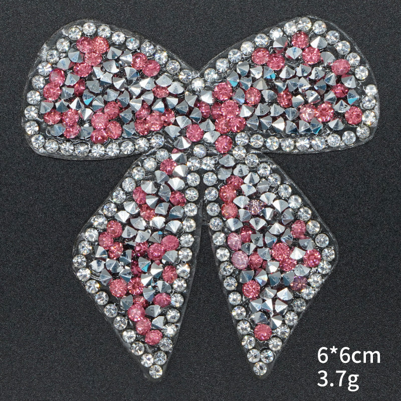 Wholesale Colorful bow pattern rhinestone embroidery DIY Patches