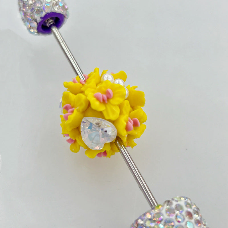 Wholesale 20pcs clay flower balls heart-shaped pentagram beads