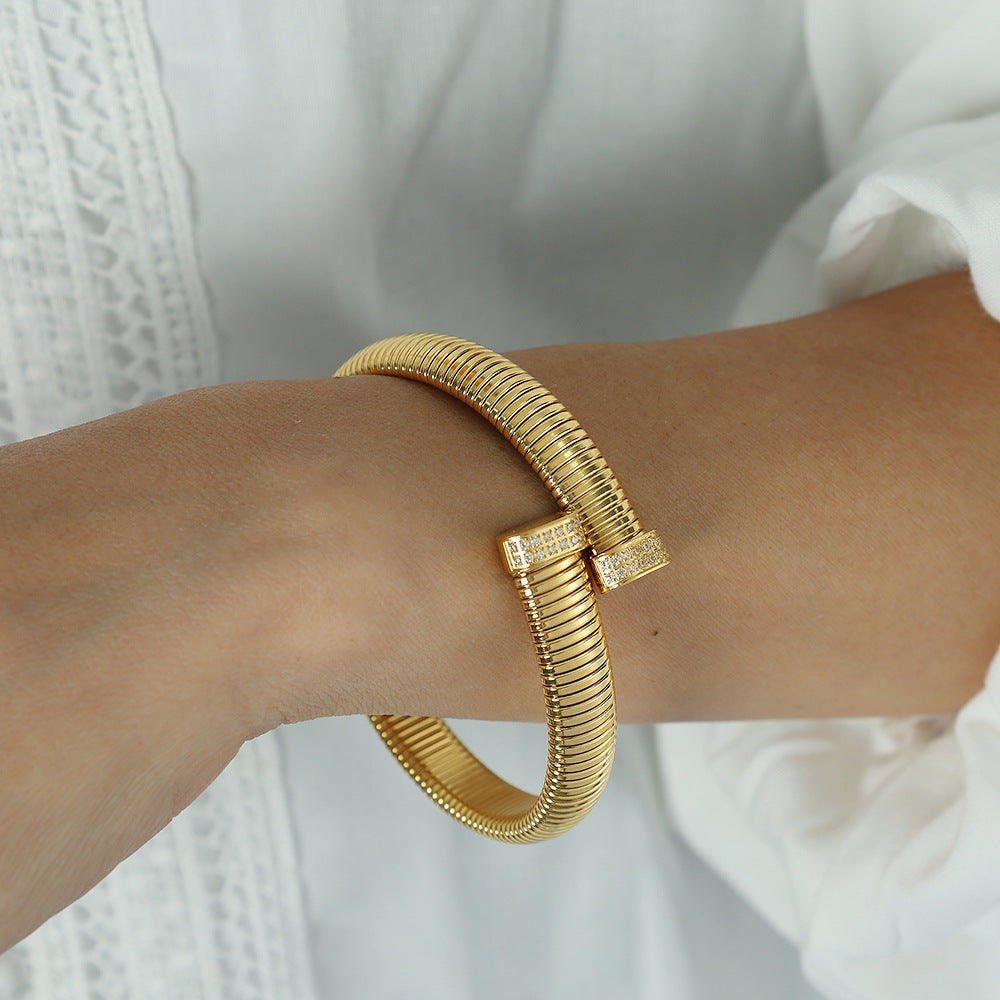 Wholesale Vertical Stripe Open Wide Cross Bracelet