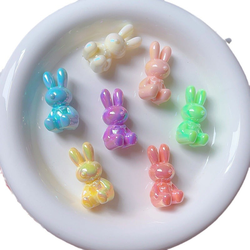 Wholesale 5pcs/pack  Cute polychrome bunny beaded bracelet Acrylic Beads