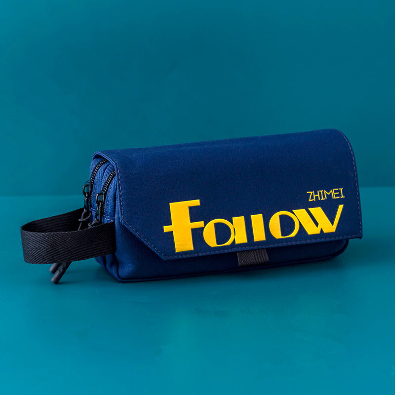 Wholesale Simple Large Capacity Solid Color Canvas Pencil Case