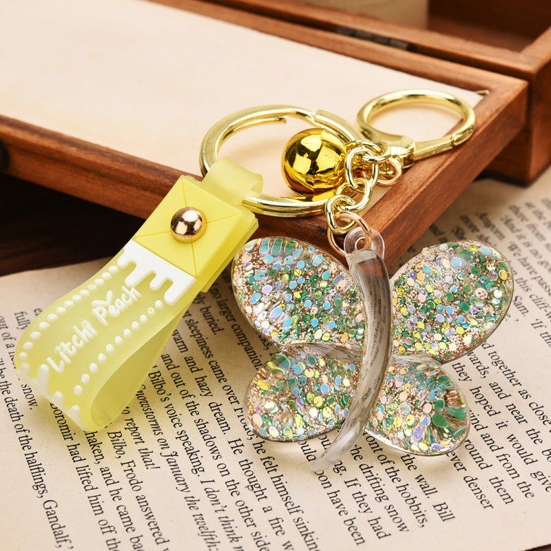 Wholesale Acrylic Butterfly Keychain with Diamonds