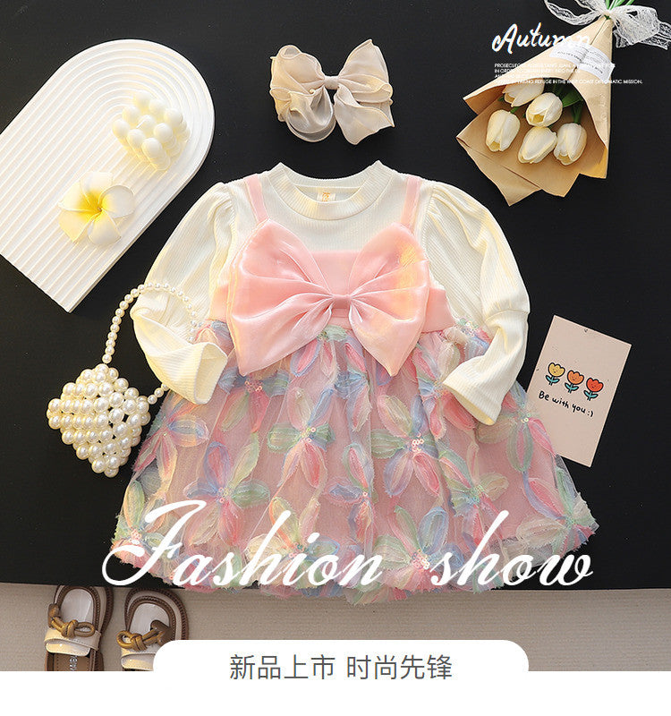 Wholesale Creative Cute Bow Dress Baby Clothes