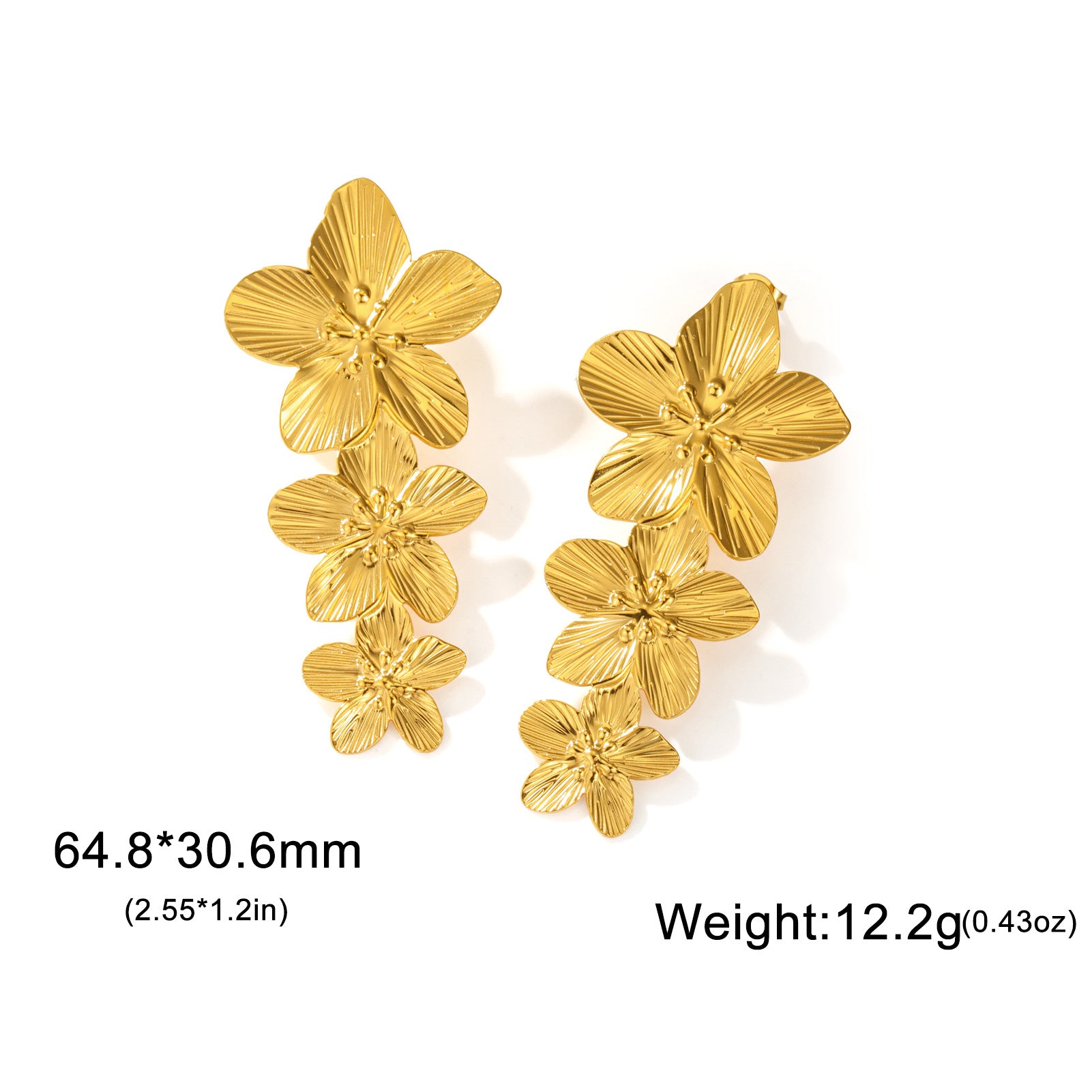 Wholesale Retro exaggerated design petal earrings for women