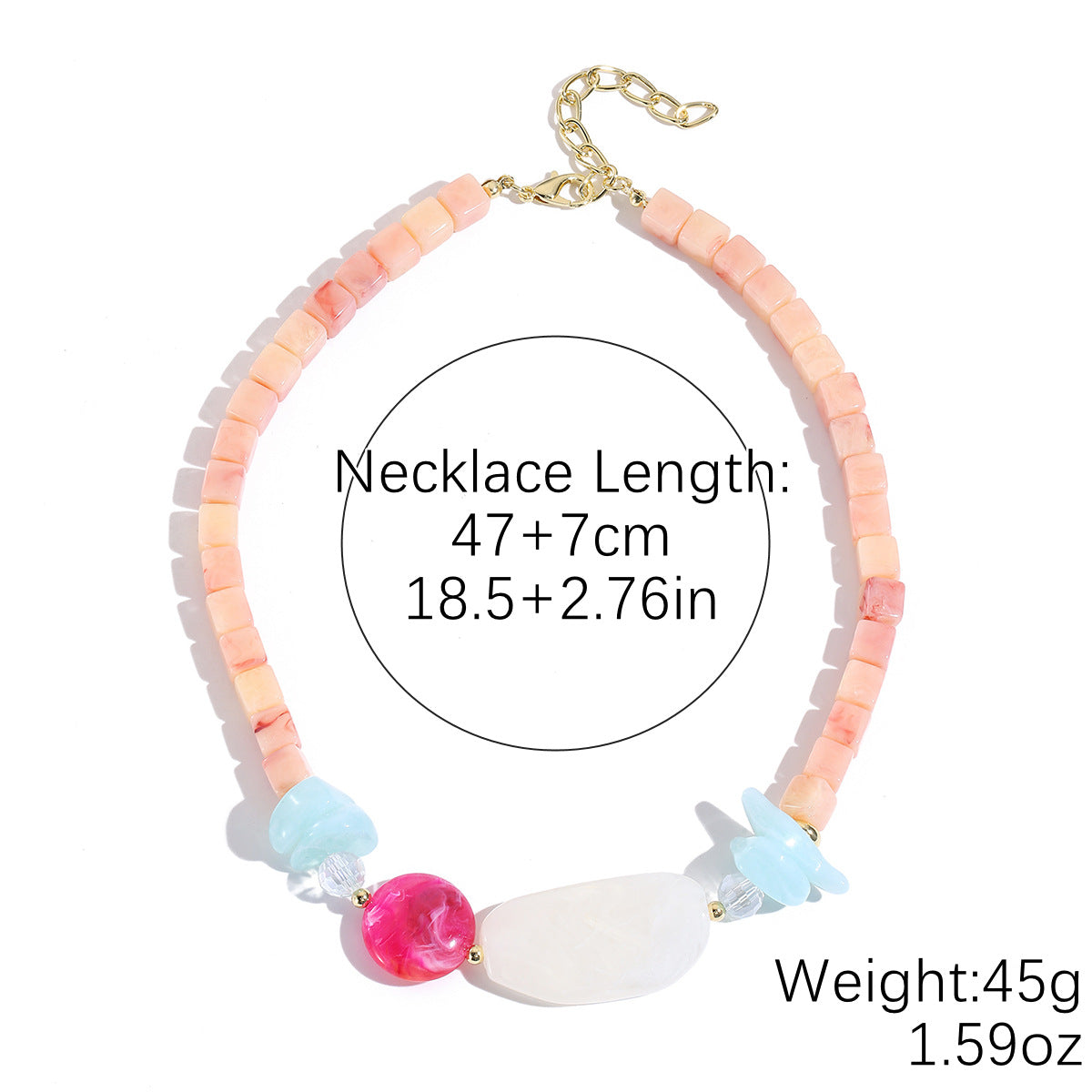 Wholesale Irregular acrylic geometric round necklace