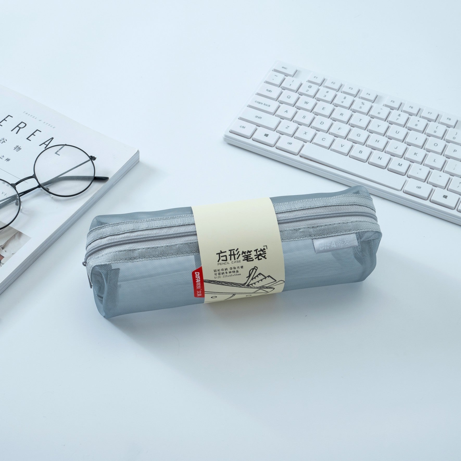 Wholesale EVA Transparent Mesh Square Stationery Bag