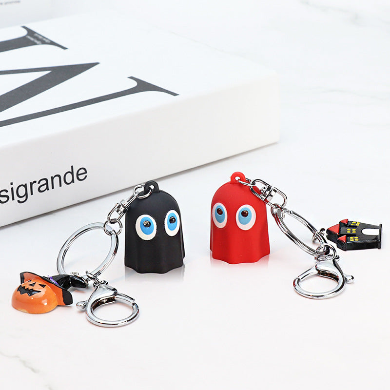 Wholesale Halloween Ghost LED Lighting Sound Keychain