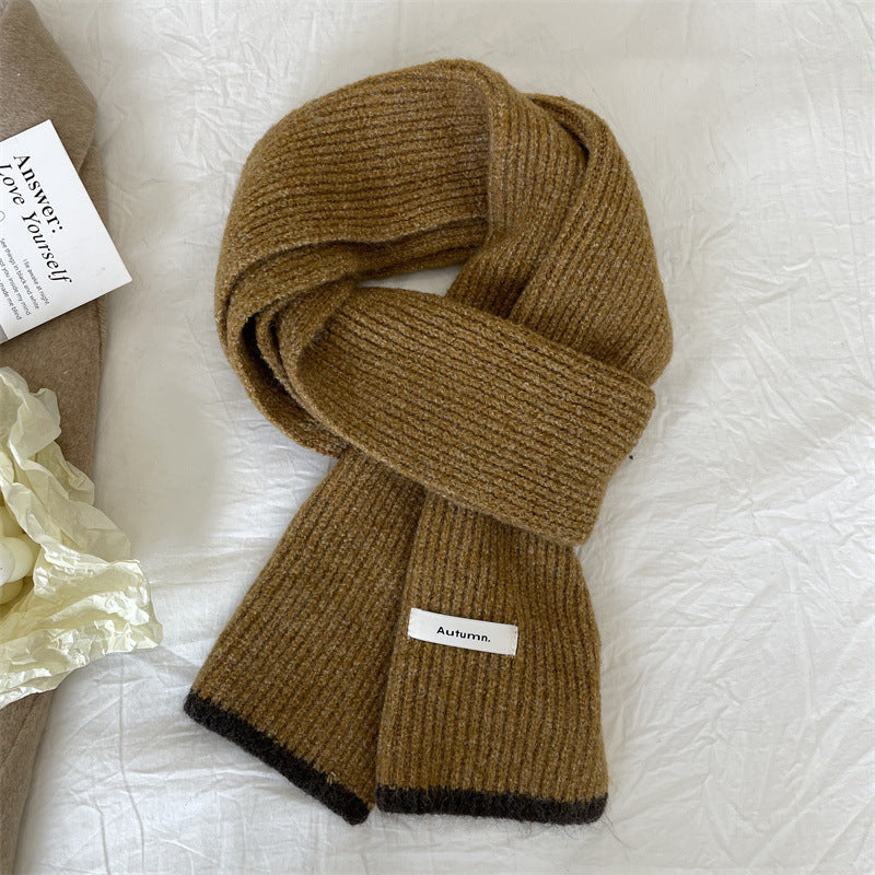 Wholesale Knitted Wool Thickened Warm Wrap Red Scarves