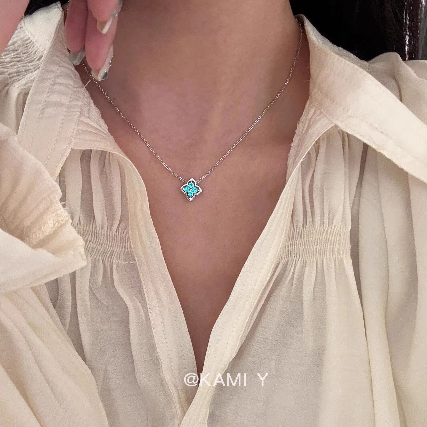 Wholesale Summer coolness detachable two-piece clover necklace