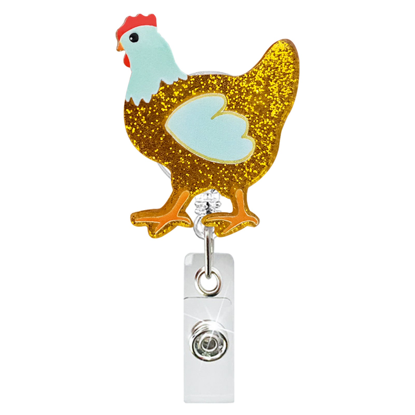 Wholesale Acrylic Skull Alligator Clip Retractable Badge Reel Easy Pull Buckle