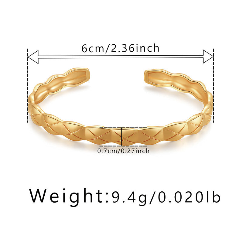 Wholesale Wide-brim Heavy Metal Gold-plated Bracelet