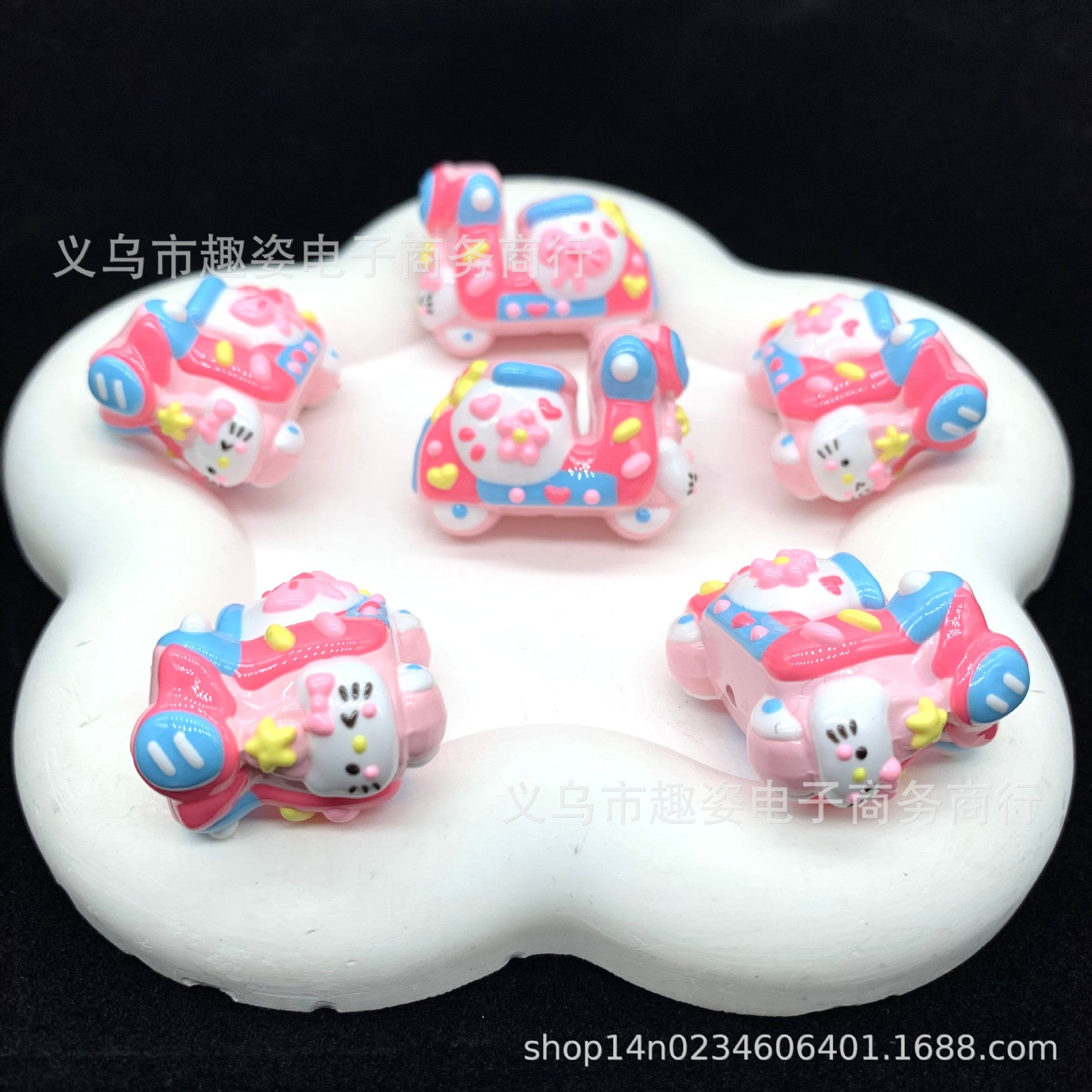 Wholesale 10pcs Cute cat motorcycle Acrylic Beads