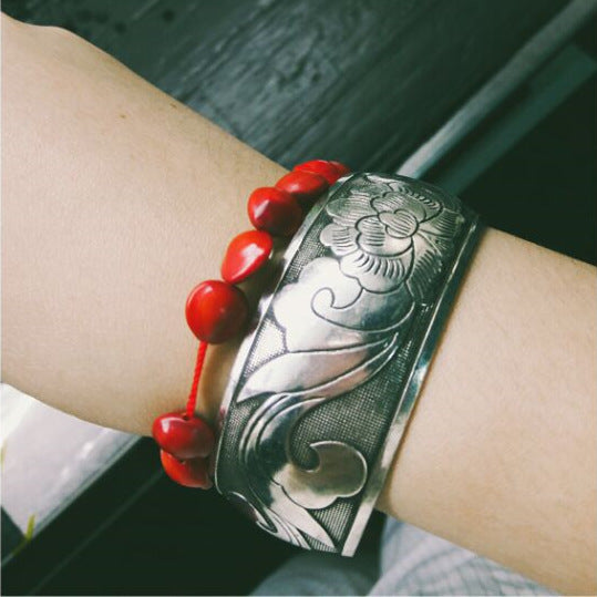 Wholesale Retro Ethnic Style Silver Bracelet