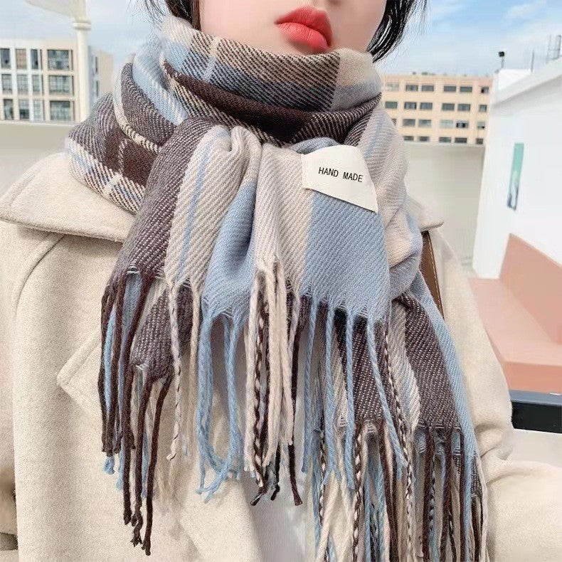 Wholesale Plaid Thickened Imitation Cashmere Scarf