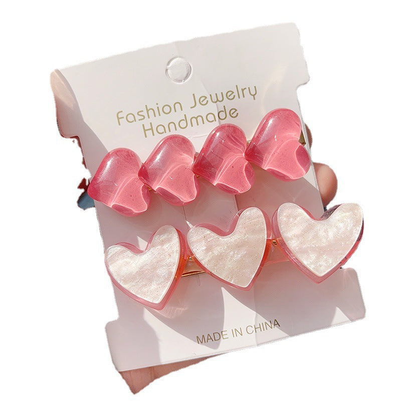 Wholesale Valentine's Day Pink Love Hairpin Sweet Side Bangs Clip Internet Red Hair Card Girl Heart Duck