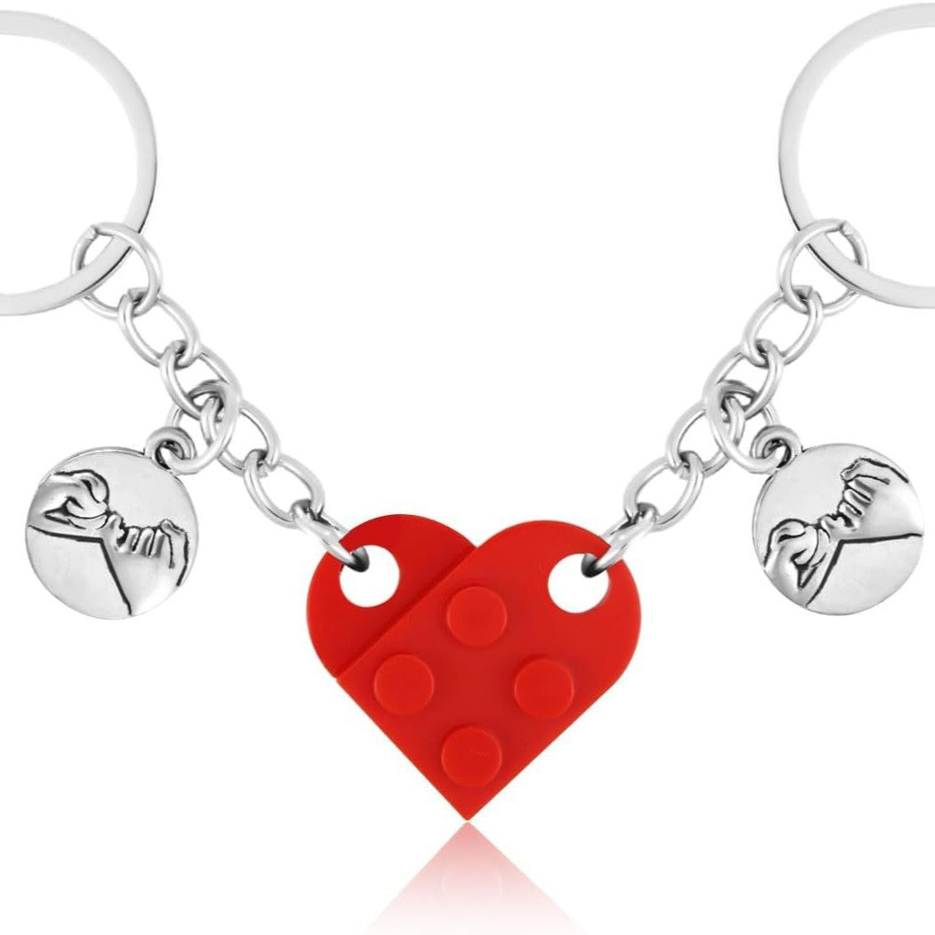 Wholesale Valentine' s Day Couple Hook Building Blocks Love Keychain