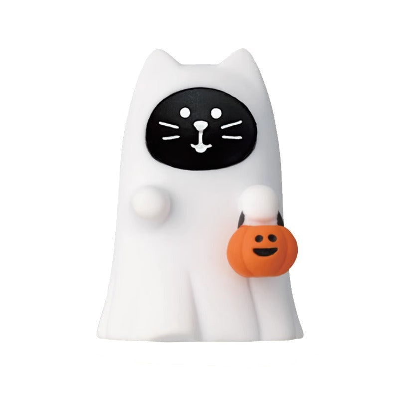 Wholesale  Themed Clown Cat Pumpkin Miniature Resin Scene Ornament For Home Decor Gift