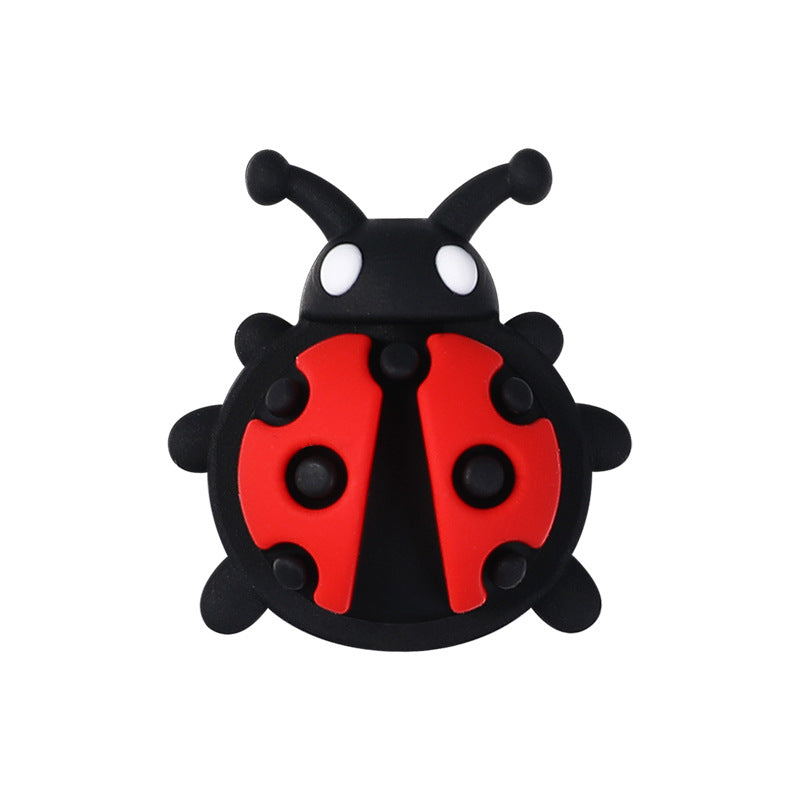 Wholesale  20pcs 3D Ladybug Silicone Beads Cartoon Jewelry Beading Material Children Jewelry Insect Silicone Beads