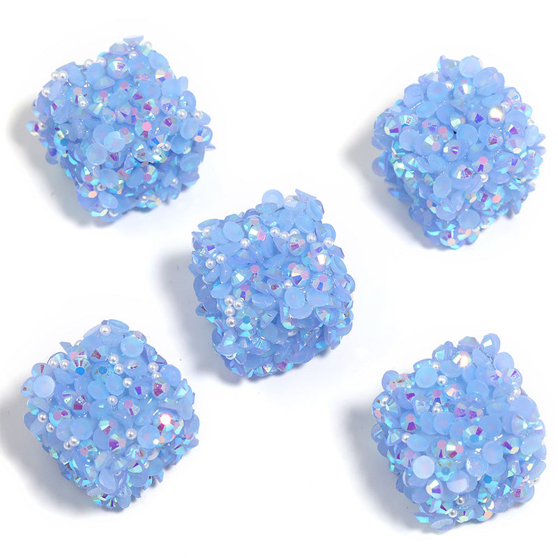 Wholesale 10pcs Colorful Resin Diamond Soft Sugar Beads