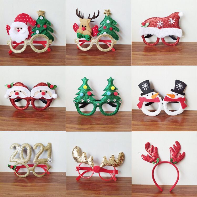 Wholesale Christmas Party Cartoon Santa Claus Snowman Glasses Non Woven Earrings