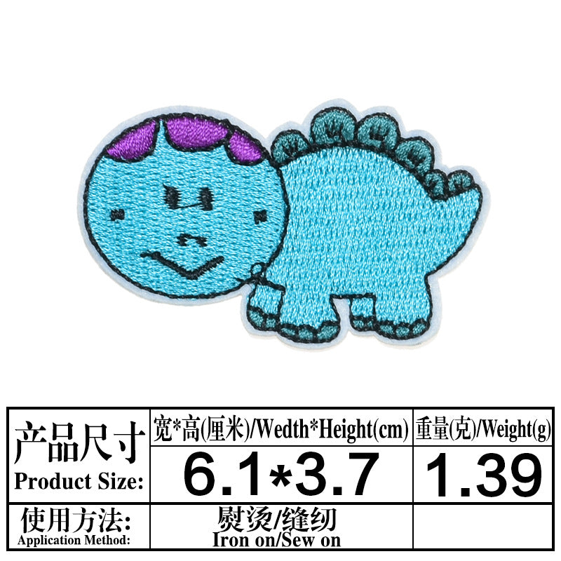 Wholesale Trendy Dinosaur Embroidered Twill Patch T Rex Sew On Applique For Clothing Towels DIY Craft Gift