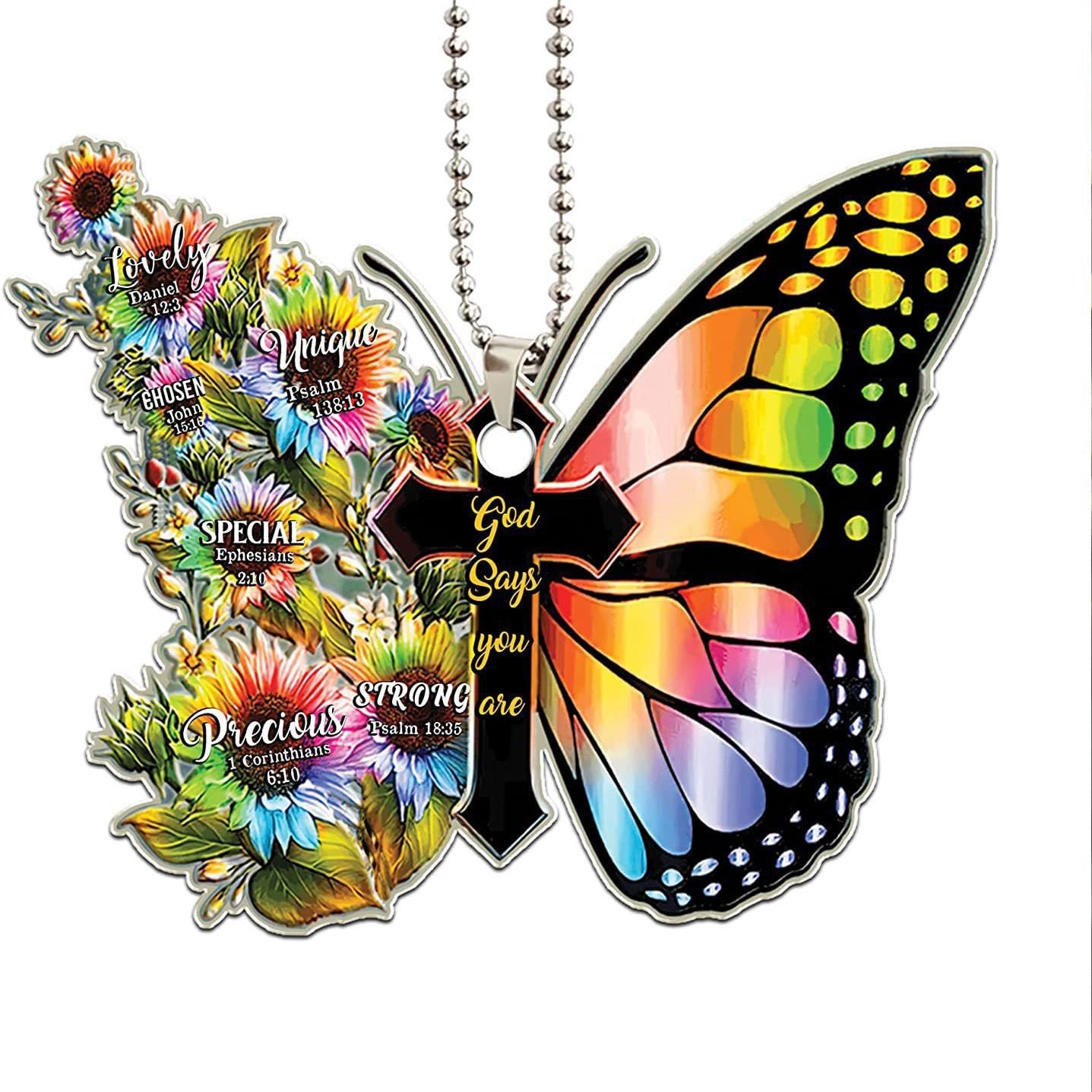Wholesale 10pcs  car rearview mirror decorations Christmas gifts butterfly lovers car hangings