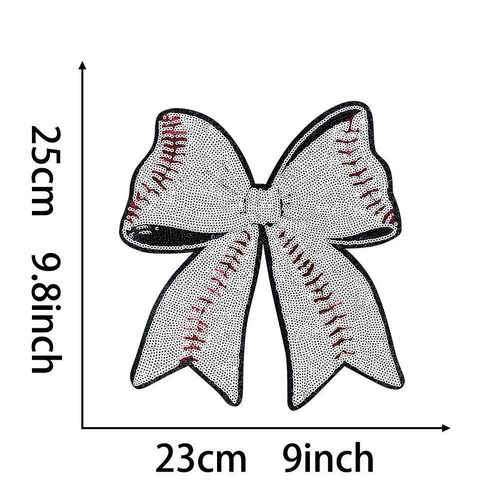 Wholesale Baseball Mama Sparkling Sequin Embroidered Patch Red Glue Backing Stylish Coat Decoration Fashion Sew On Accessory