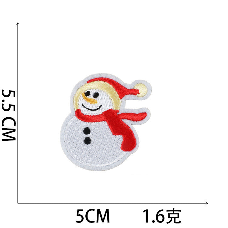 Wholesale Stylish Christmas Embroidered Patch Set Santa Snow Globe Polyester Iron On Appliques For Casual Clothing Boutique
