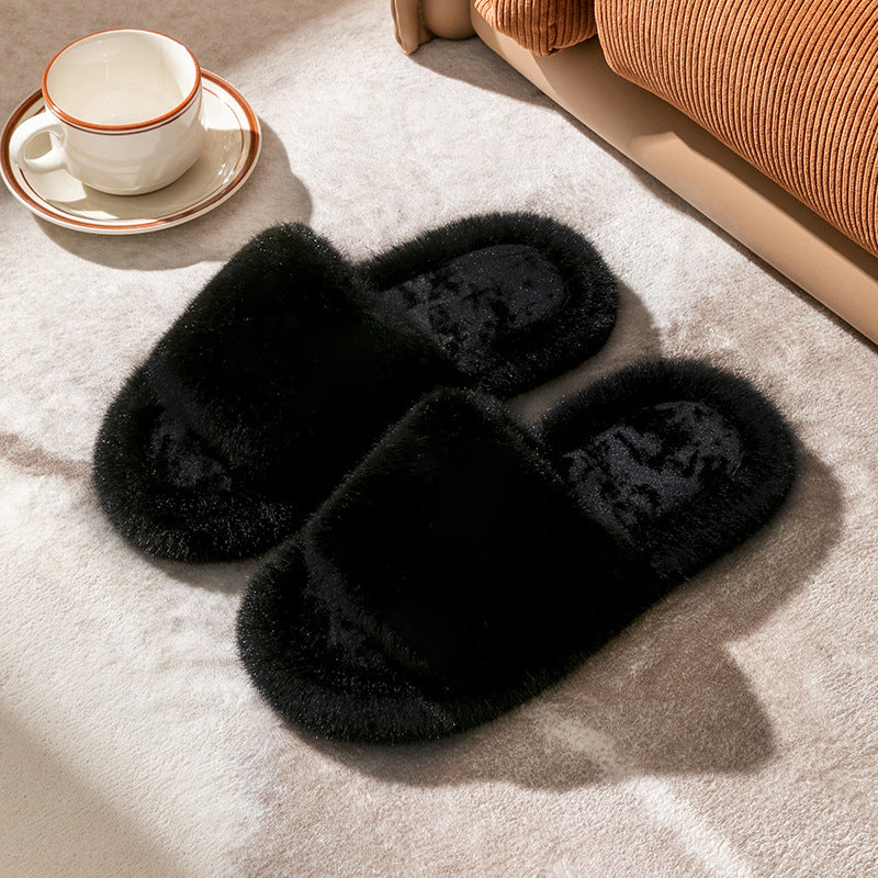 Wholesale Autumn and Winter Plush Open Slippers