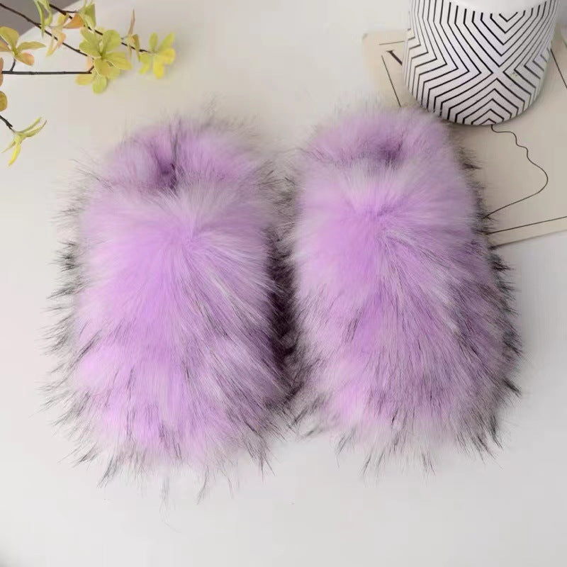 Wholesale Winter Imitation Beach Wool Fashion Warm Cotton Slippers Home Slippers