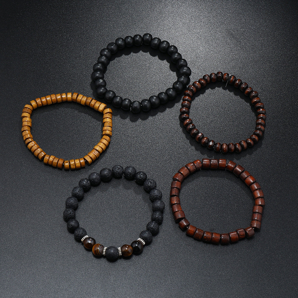 Wholesale 3PCS Natural Tiger Eye Stone Beaded Bracelet for Men