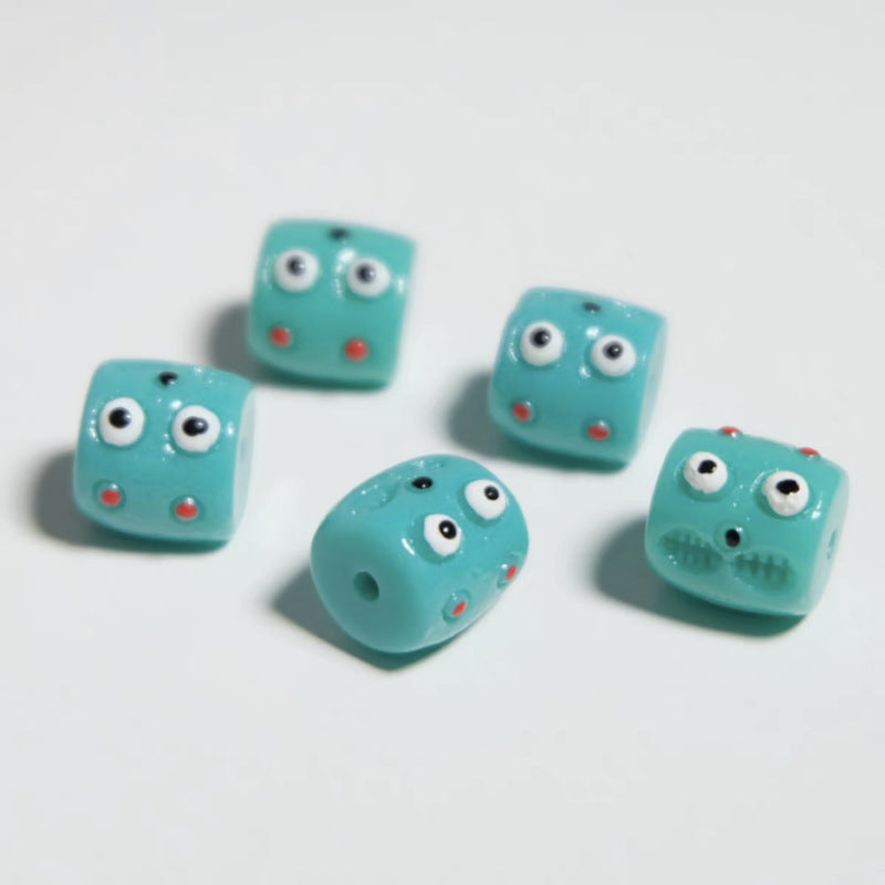Wholesale 5pcs/pack Color Fun Little Monster Horizontal Hole Barrel Beads