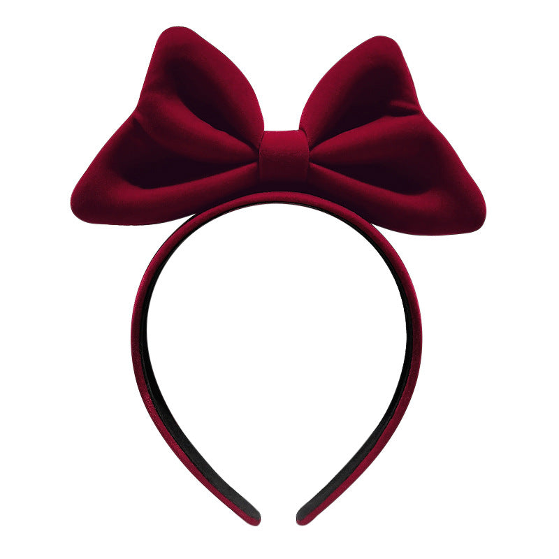 Wholesale Red Velvet Bow Christmas Headband