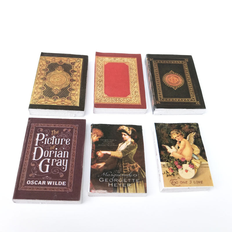 Wholesale scene ornaments 6 books set of retro book mini model