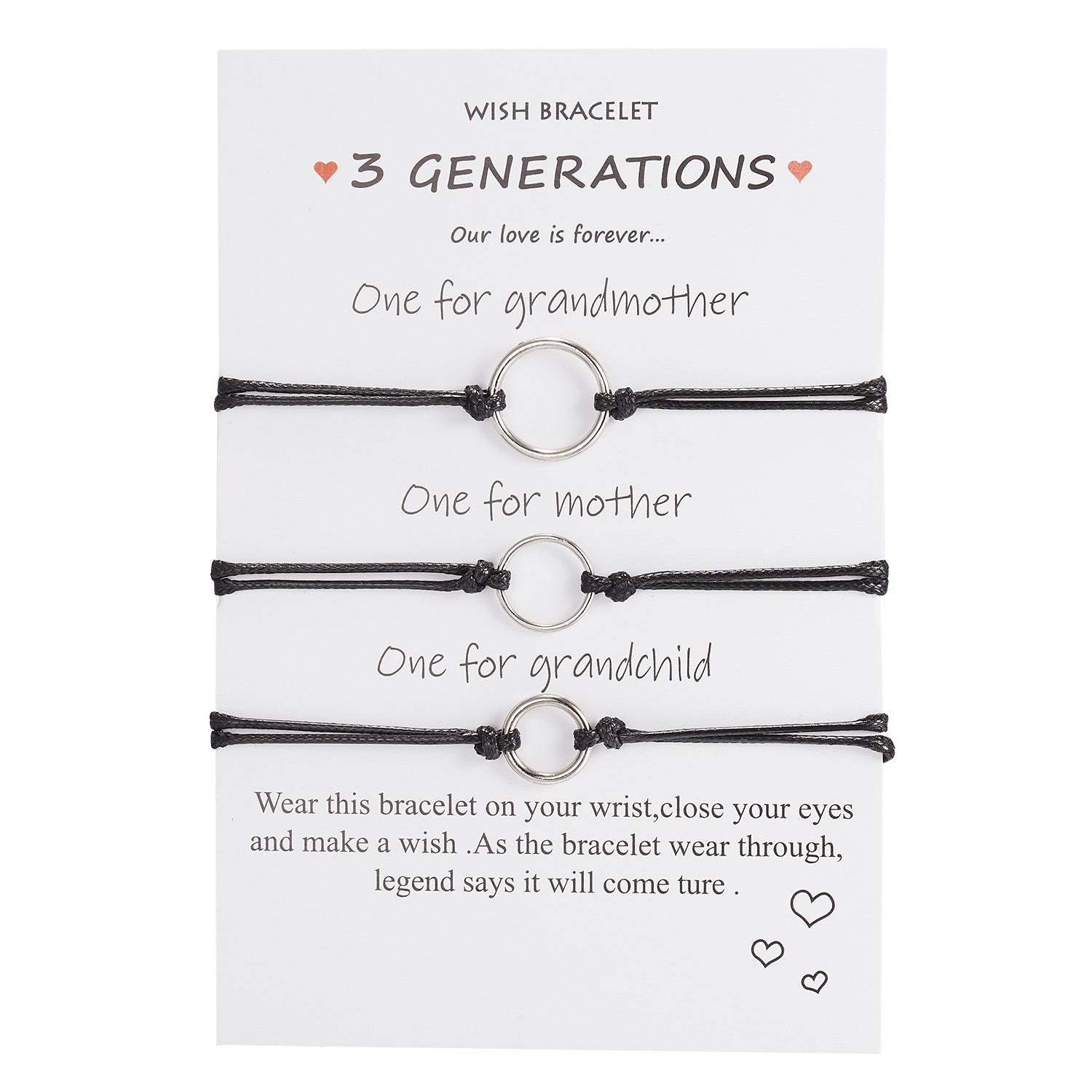 Wholesale Mother's Day Cards Geometric Hollow Multi Pack Braided Adjustable Bracelet