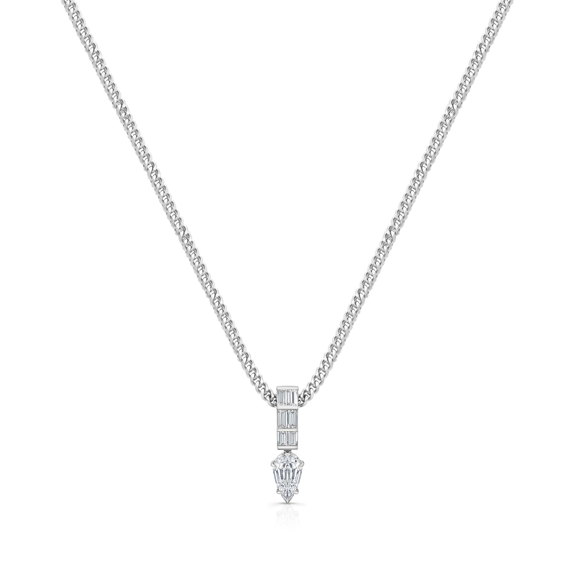 Wholesale Gold Tone Vintage Thick Chain Teardrop Pendant Necklace With Pear Zircon Layering Jewelry Fashion Accessory