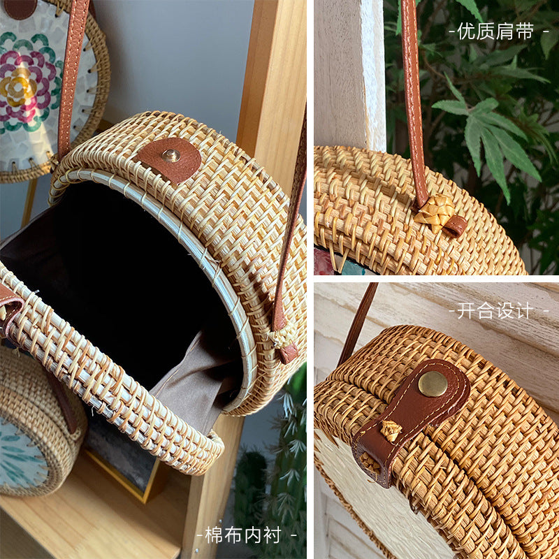 Wholesale Cross-body Colorful Shell Retro Handwoven Shoulder Bag