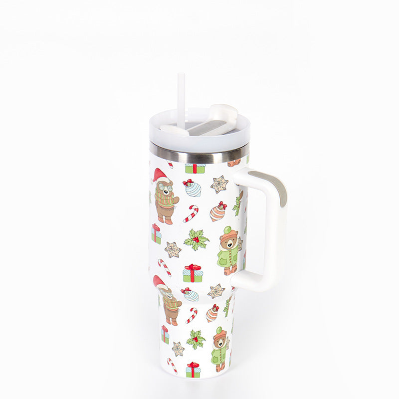 Wholesale Tumbler 40oz Stainless Steel Christmas Car Portable Straw Thermos Cup Ice Bullies Cup