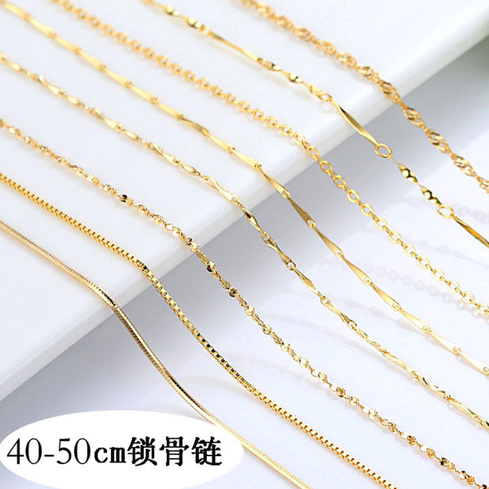 Wholesale Clavicle chain gold plated silver chain bare chain