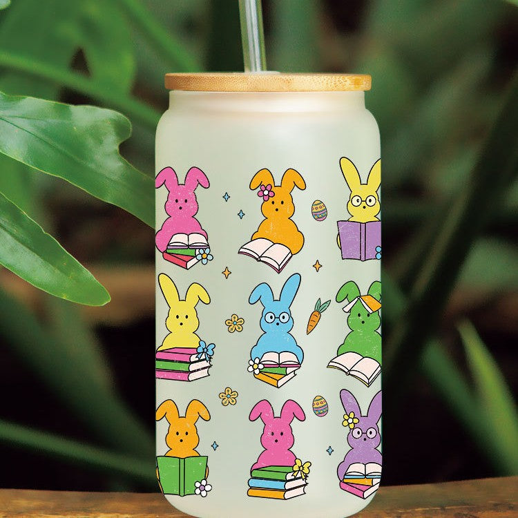 Wholesale Colorful rabbit bow Easter 16oz Cup UV DTF Wraps