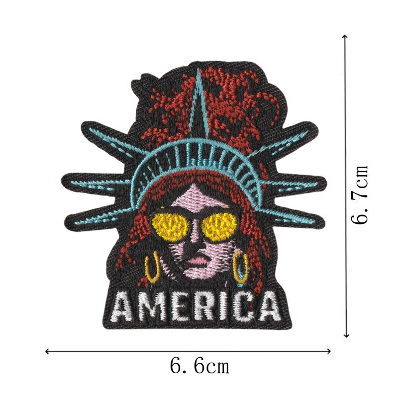 Wholesale 250Th Anniversary USA Flag Eagle Statue Of Liberty Embroidered Patch Set 16 Iron On Coat Patches Gift