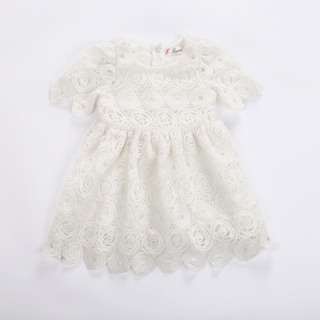 Wholesale White Lace Hollow Out Princess Kids Dress