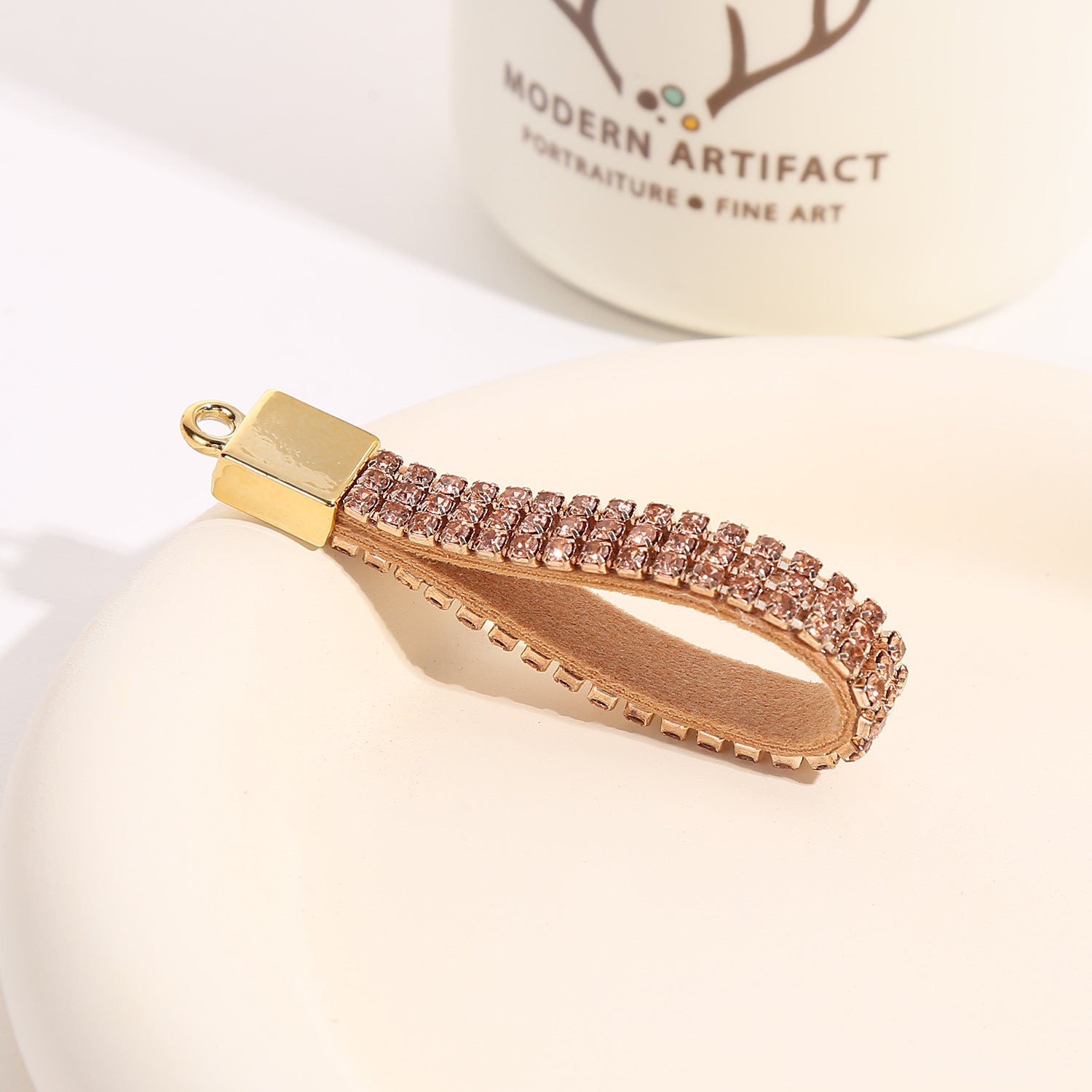 Wholesale Diamond-encrusted Keychain Accessories Diamond-encrusted Leather Rope Buckle Bag Accessories Fashion Exquisite Car Key Pendant