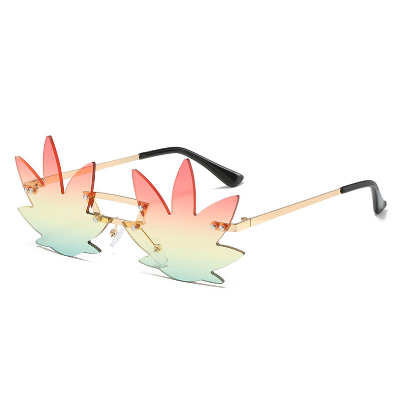 Wholesale Natural Style Leaf Hip-hop Sunglasses