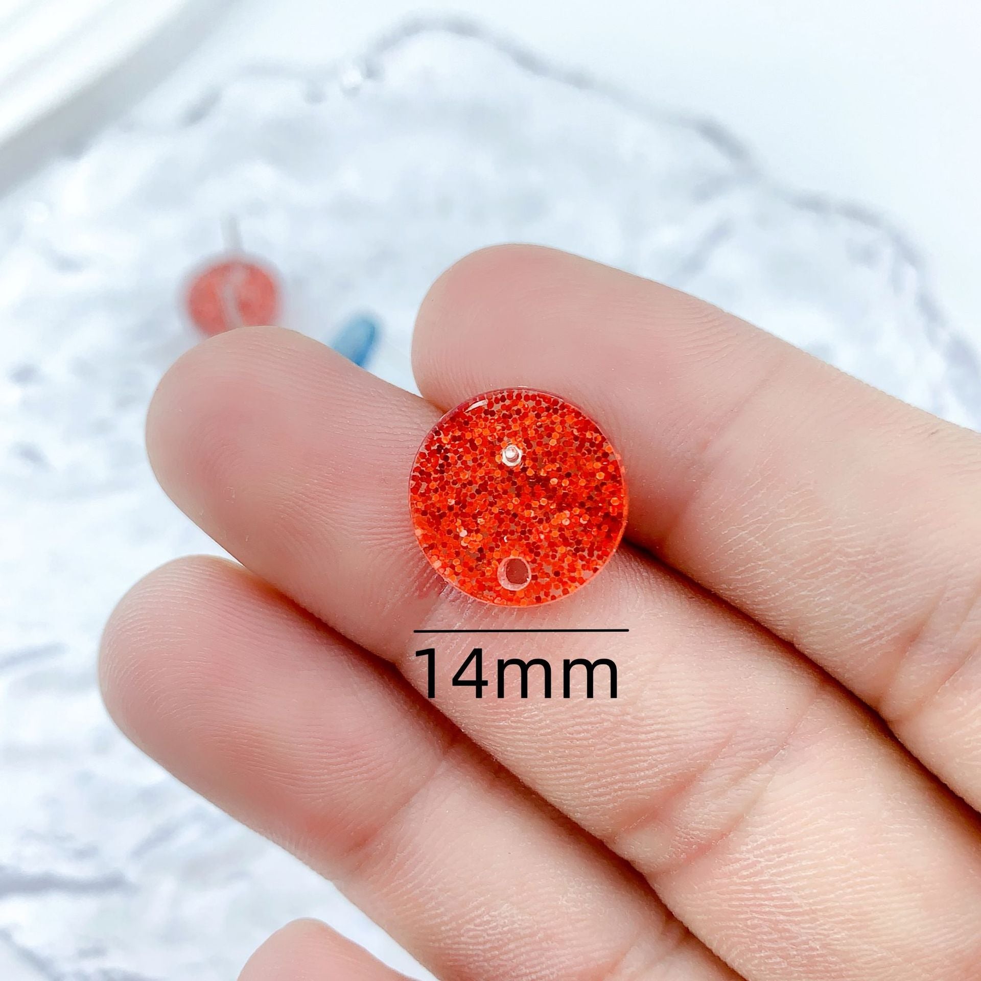 Wholesale 50pcs Handmade DIY Acrylic Onion Powder Round Colorful Earrings