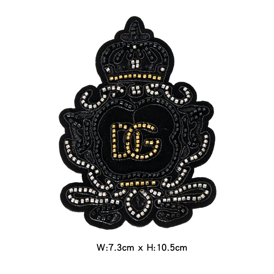 Wholesale Embroidered Metal Crown Badge Patch Pinless Clothing Accessory For Chic Everyday Wear