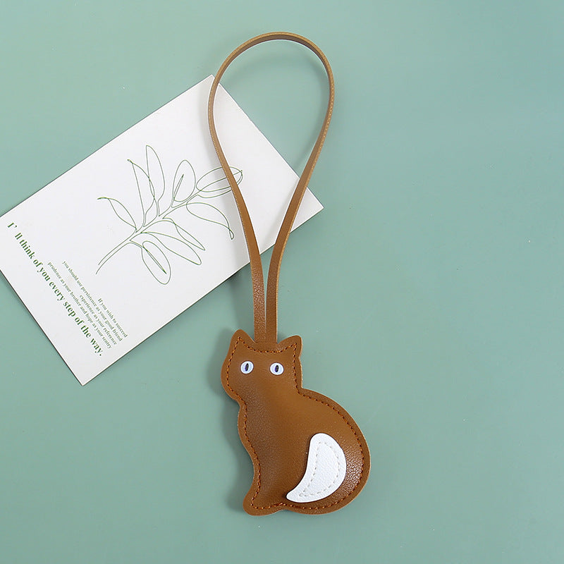 Wholesale Leather Stuffed Kitten Keychain